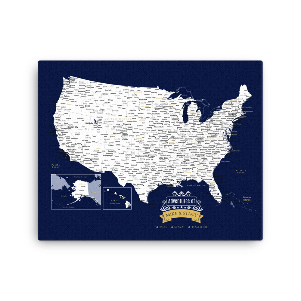 Map Push Pins: Deep Blue - Matte Finish