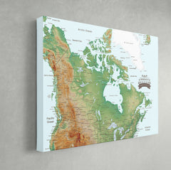 Canada Push Pin Map - Topographic - With 1,000 Pins!