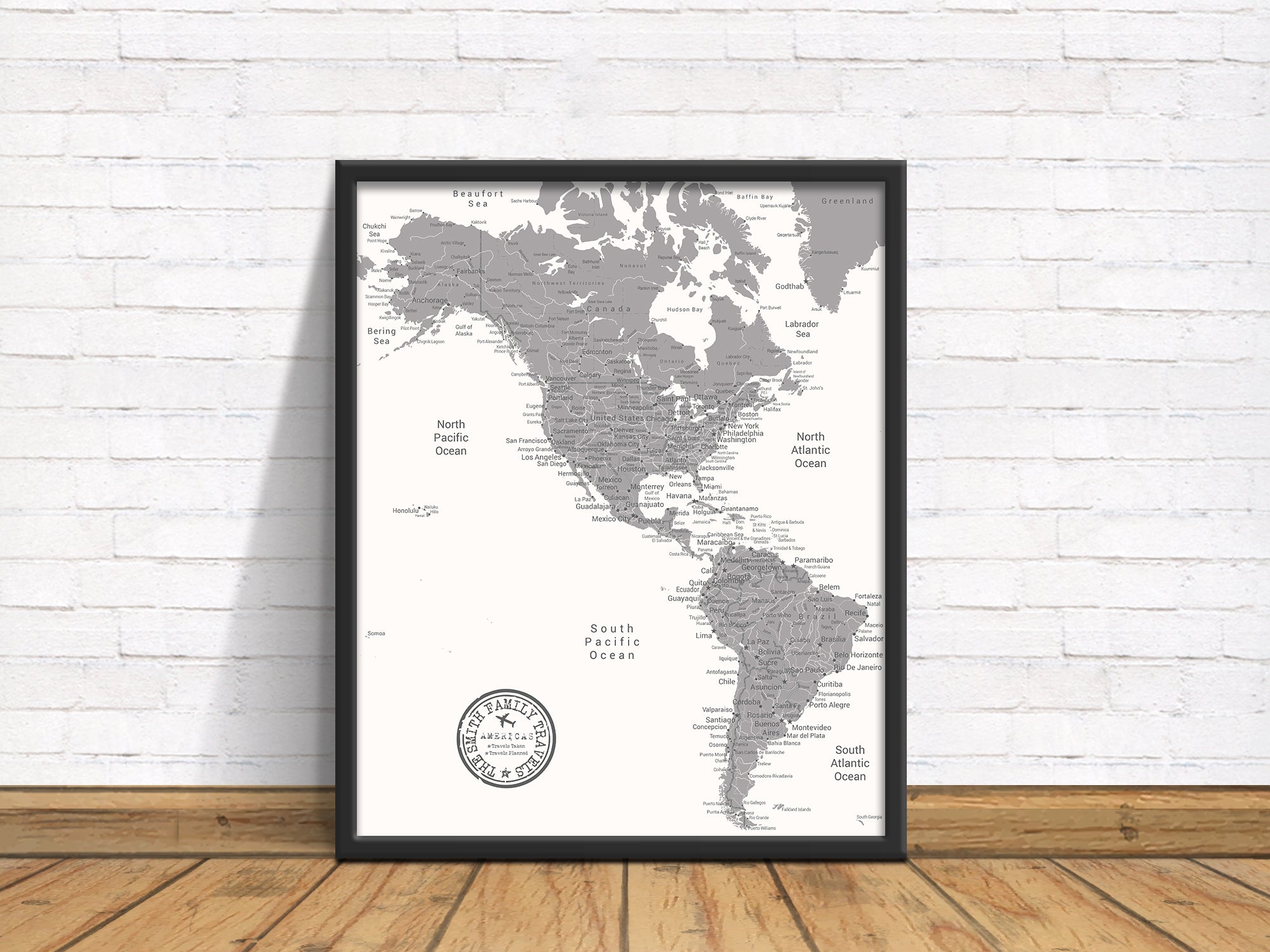 Wooden World Map - River Gray - World On Wall