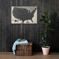 US Map Pinboard With 1,000 Pins - Great For Travelers!