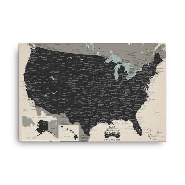 US Map Pinboard With 1,000 Pins - Great For Travelers!