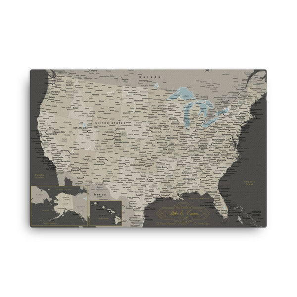 USA Push Pin Travel Map With 1,000 Pins