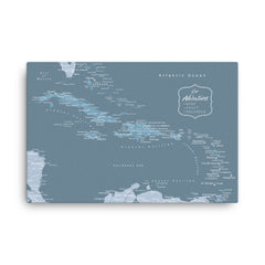 Caribbean Push Pin Map - Blue - With 1,000 Pins!