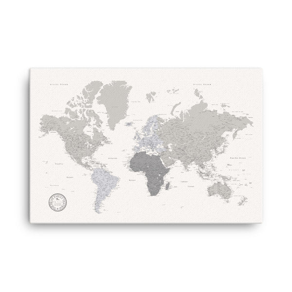 World Map Pushpin Board - White