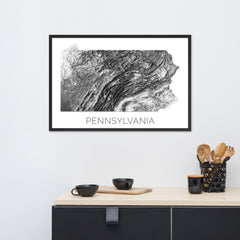 Pennsylvania State Topographic Map Art