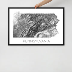 Pennsylvania State Topographic Map Art