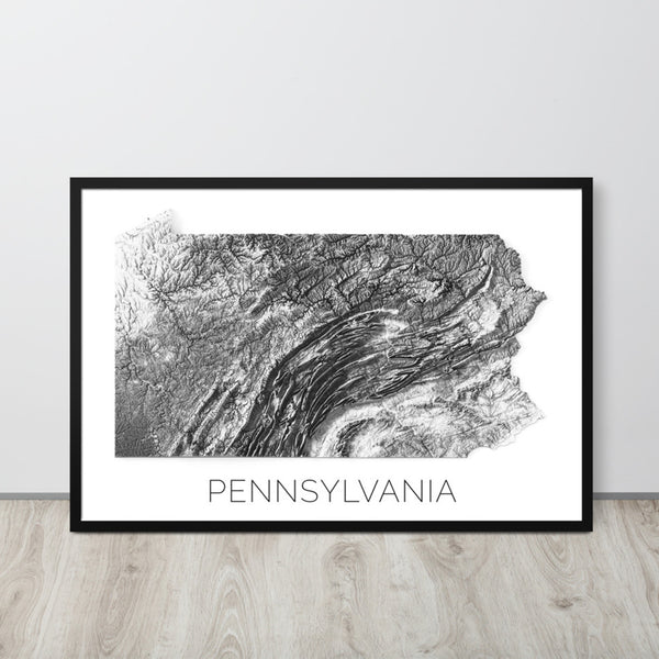 Pennsylvania State Topographic Map Art