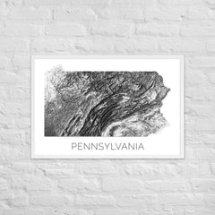 Pennsylvania State Topographic Map Art