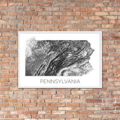 Pennsylvania State Topographic Map Art