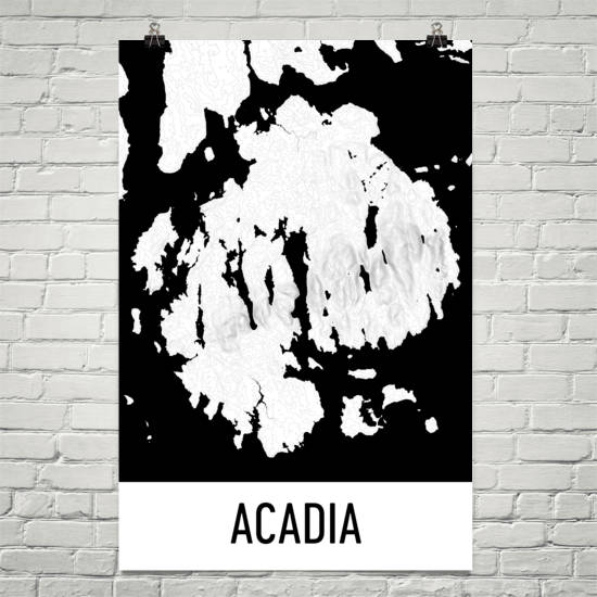 Acadia National Park Topographic Map Art