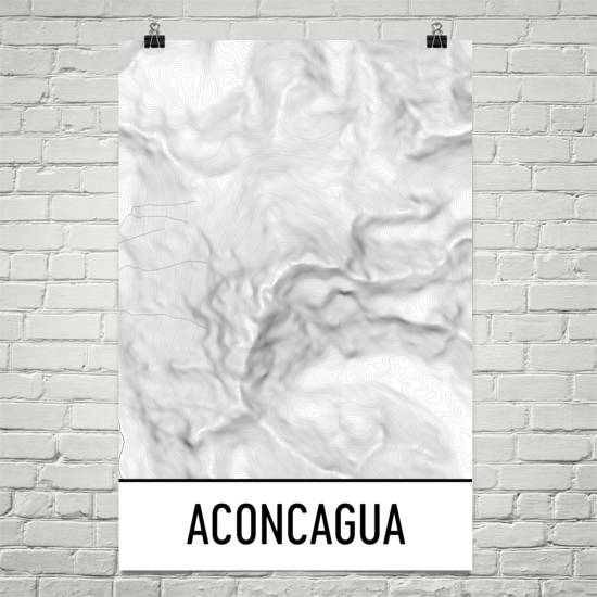 Aconcagua Topographic Map Art