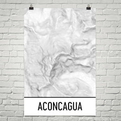 Aconcagua Topographic Map Art