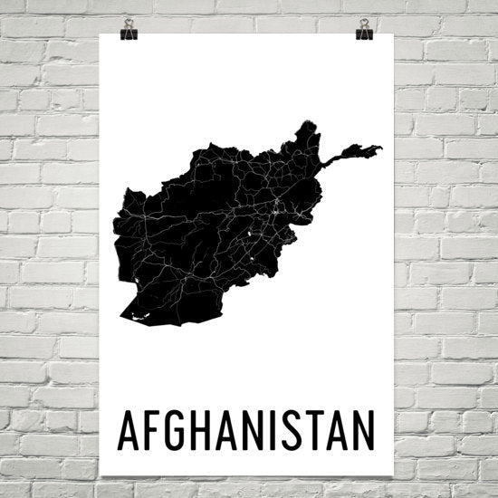 Afghanistan Wall Map Print - Modern Map Art