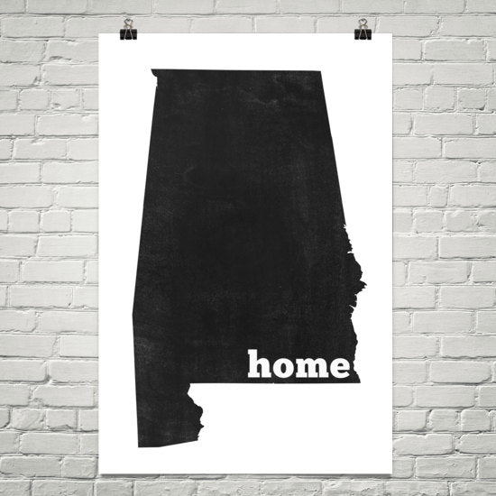 Alabama Home State Map Art
