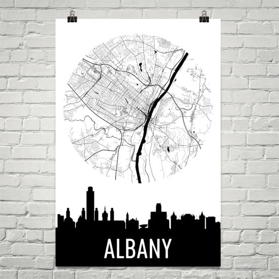 Albany Skyline Silhouette Art Prints
