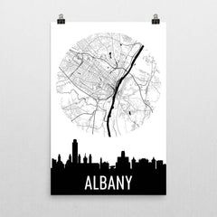 Albany Skyline Silhouette Art Prints