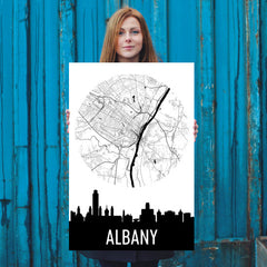 Albany Skyline Silhouette Art Prints