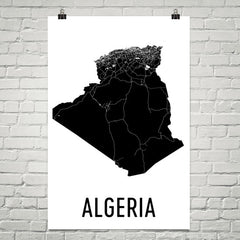 Algeria Wall Map Print - Modern Map Art