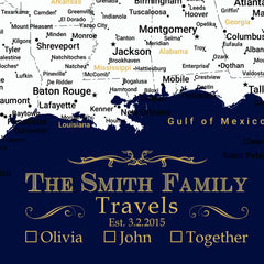 Push Pin Navy Travel Map USA - With 1,000 Pins!