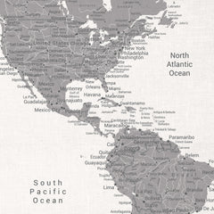 Americas Push Pin Map - White - With 1,000 Pins!
