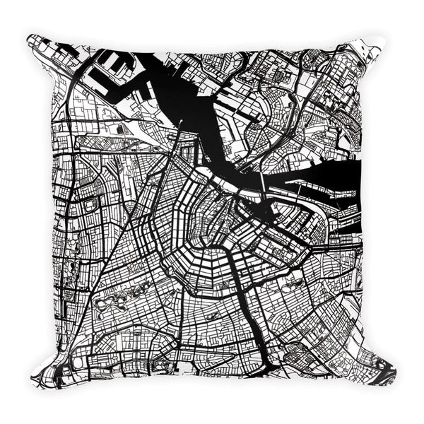 Amsterdam Map Pillow – Modern Map Art