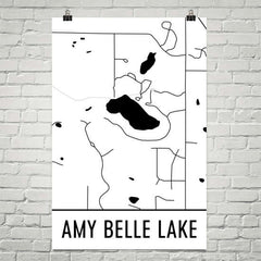 Amy Belle Lake WI Art and Maps