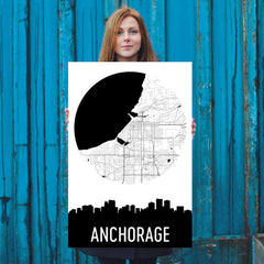 Anchorage Skyline Silhouette Art Prints