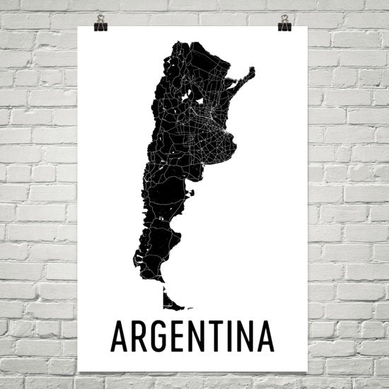 Argentina Wall Map Print - Modern Map Art