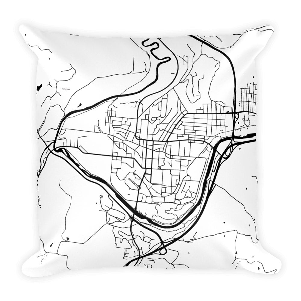 Athens Map Pillow – Modern Map Art