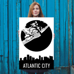 Atlantic City Skyline Silhouette Art Prints