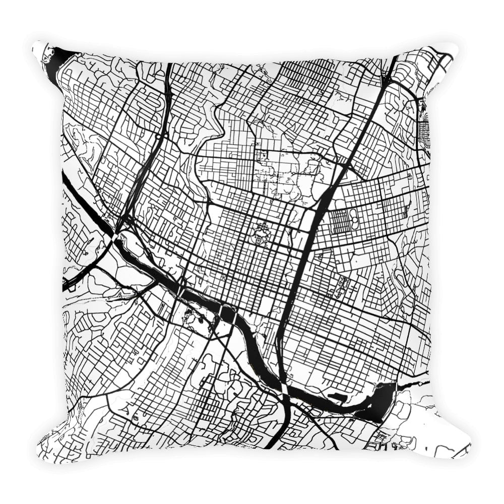 Austin Map Pillow – Modern Map Art