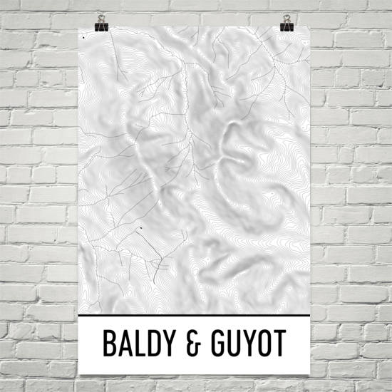 Baldy and Guyot Topographic Map Art