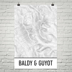 Baldy and Guyot Topographic Map Art