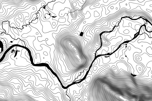 Banff National Park Topographic Map Art – Modern Map Art