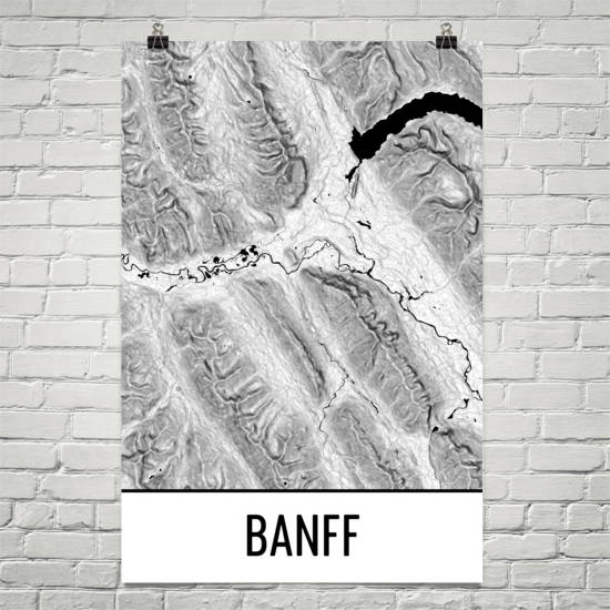 Banff National Park Topographic Map Art
