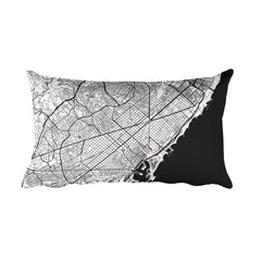 Barcelona Map Pillow – Modern Map Art