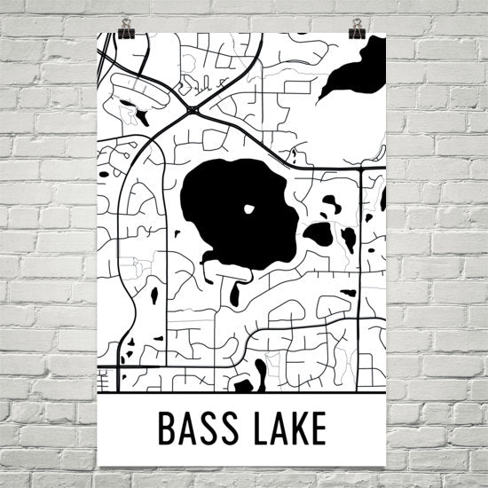 Bass Lake MN Art and Maps