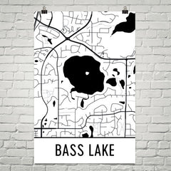 Bass Lake MN Art and Maps