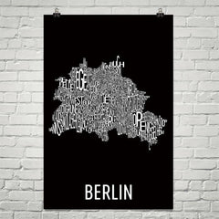 Berlin Neighborhood Typography Prints – Modern Map Art
