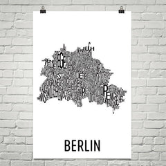 Berlin Neighborhood Typography Prints – Modern Map Art