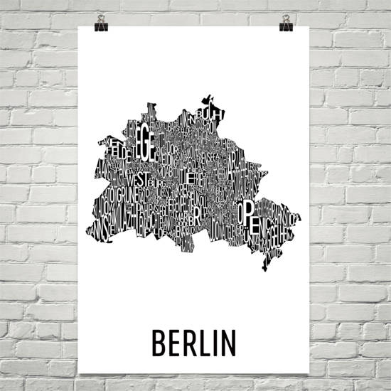 Berlin Neighborhood Typography Prints – Modern Map Art