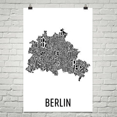 Berlin Neighborhood Typography Prints – Modern Map Art