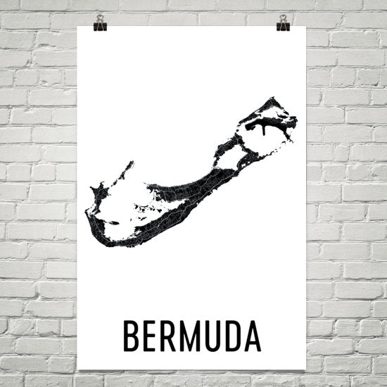 Bermuda Wall Map Print - Modern Map Art