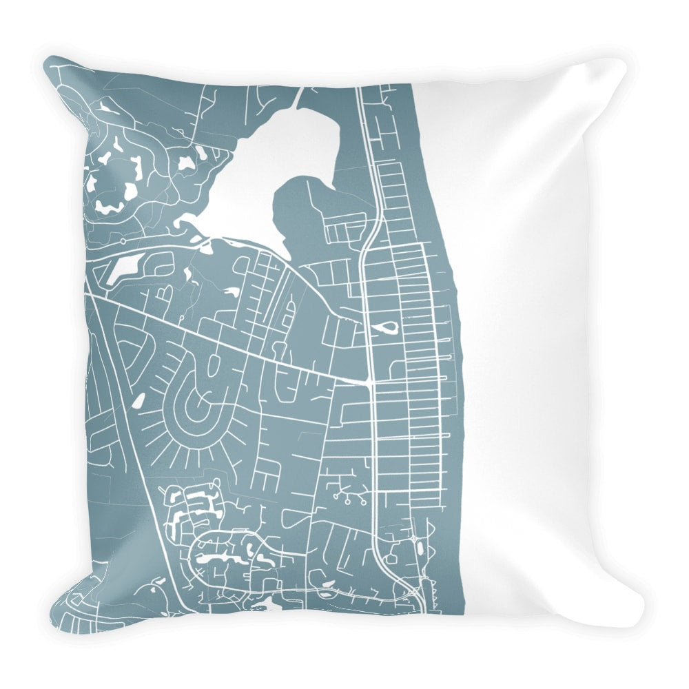 Bethany Beach Map Pillow – Modern Map Art