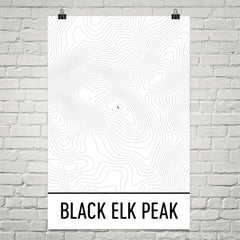 Black Elk Peak Topographic Map Art