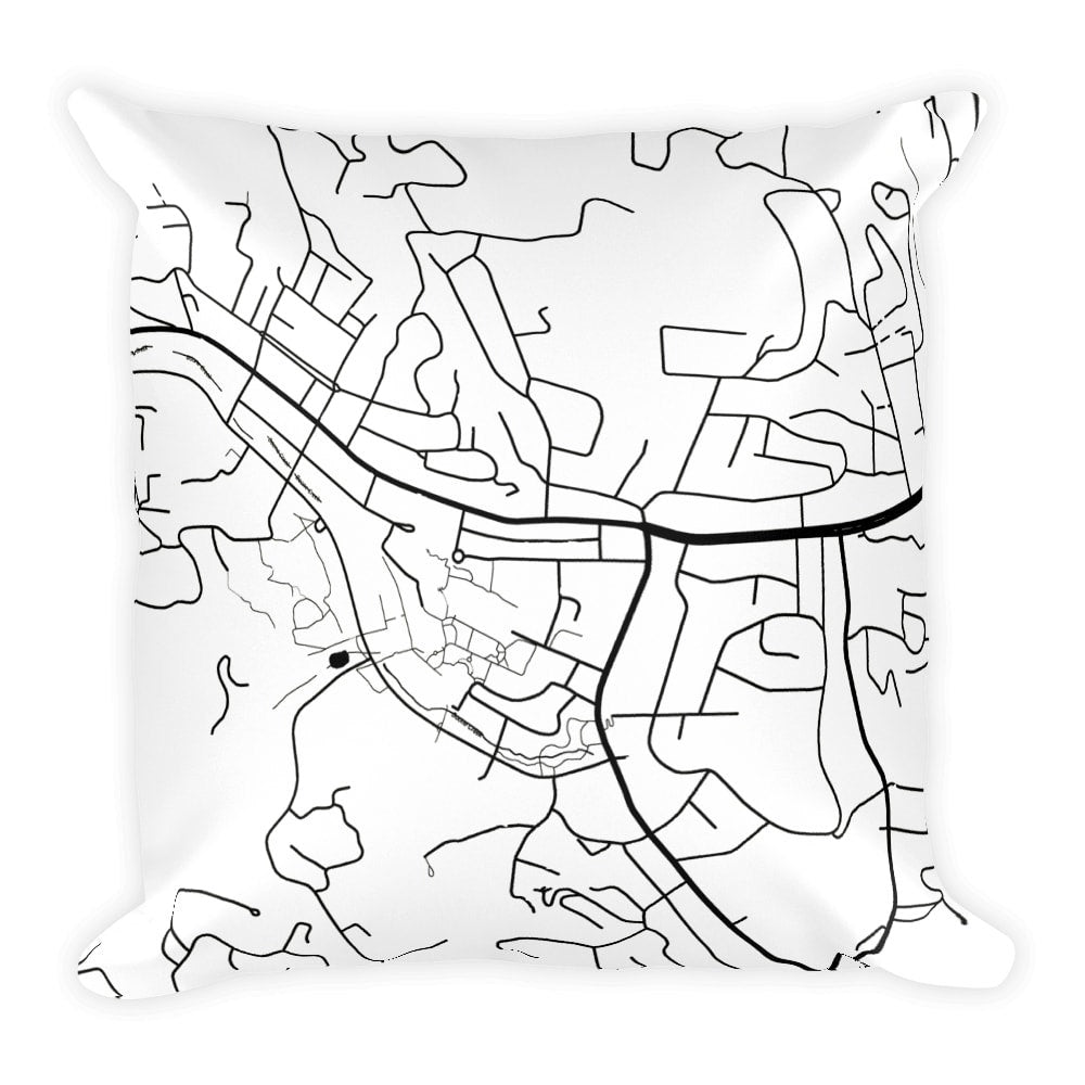 Boone Map Pillow – Modern Map Art