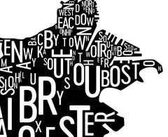 Boston Neighborhood Typography Prints – Modern Map Art