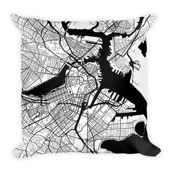Boston Map Pillow – Modern Map Art