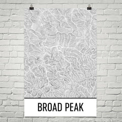 Broad Peak Topographic Map Art