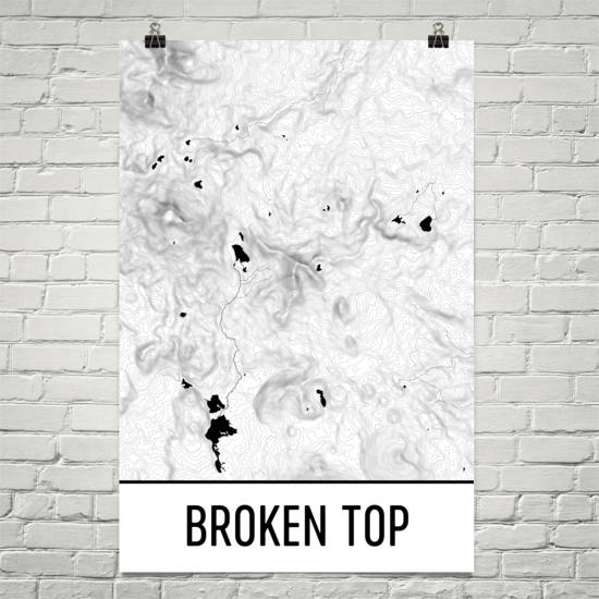 Broken Top Point Topographic Map Art